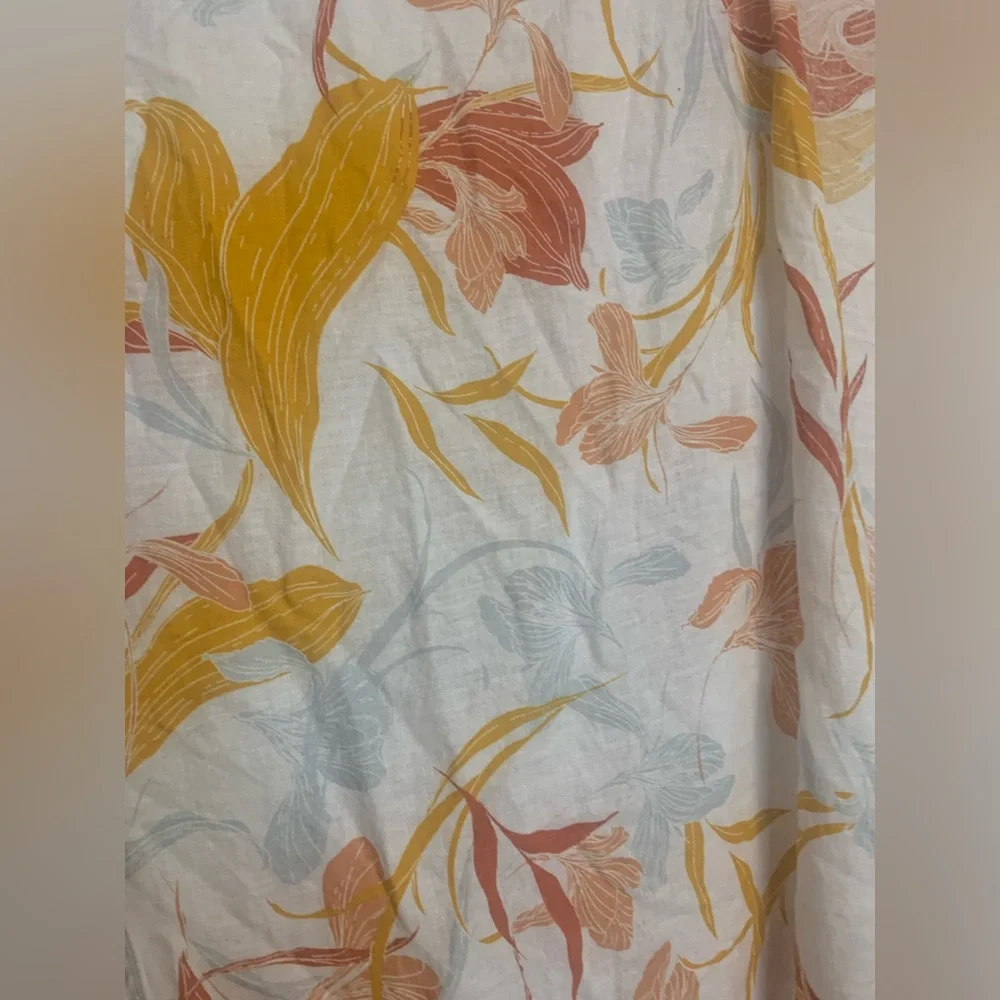 Cynthia Rowley Women’s One Size  Linen Open Kimono Floral Tropical Beach - Picture 3 of 8